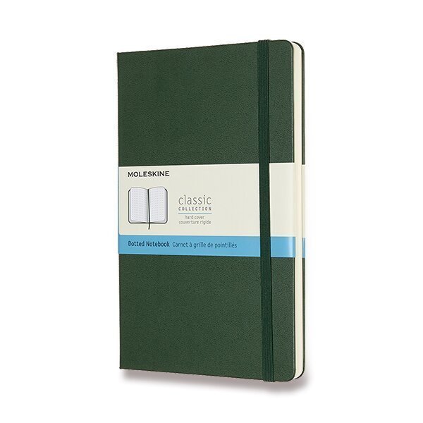 Zápisník Moleskine - tvrdé desky L tečkovaný - tm zelený