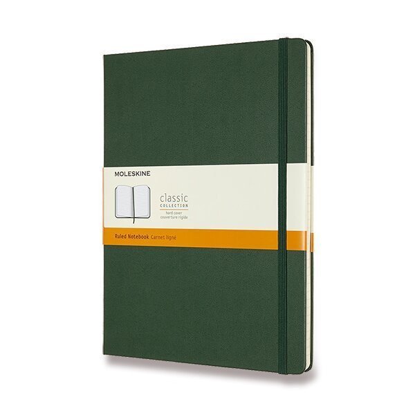 Zápisník Moleskine - tvrdé desky XL linkovaný - tm zelený