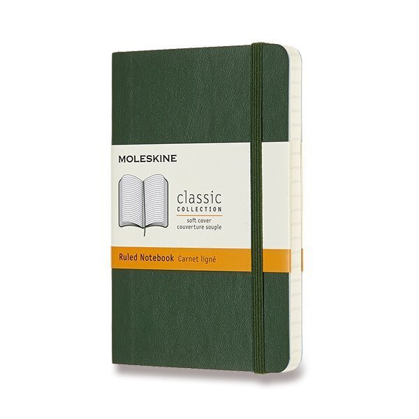 Zápisník Moleskine - měkké desky S linkovaný - tm zelený