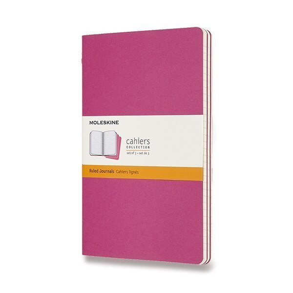 Sešity Moleskine Cahier L linkované 3 ks - tm růžové