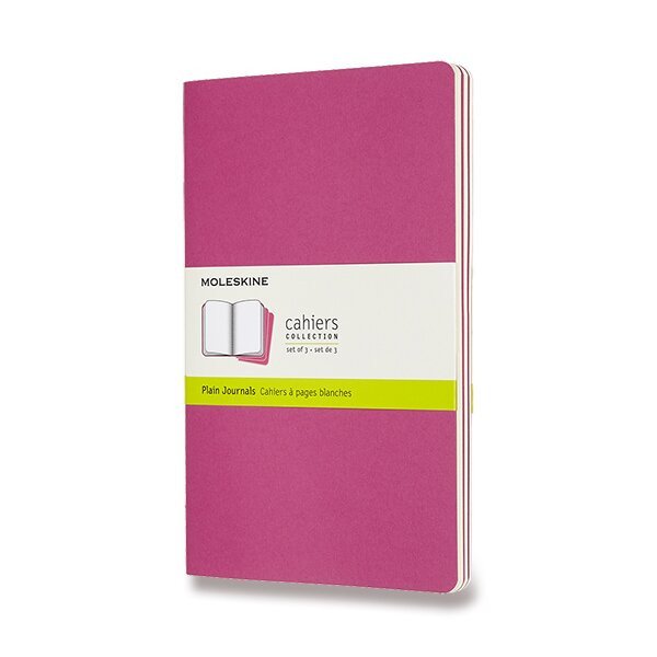 Sešity Moleskine Cahier L čisté 3 ks - tm růžové