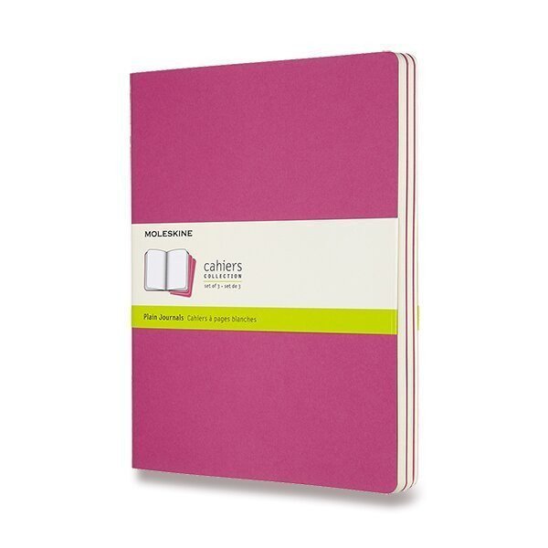 Sešity Moleskine Cahier XL čisté 3 ks - tm růžové
