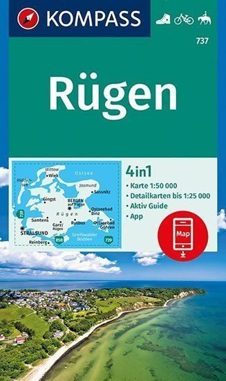Rügen 150 000 turistická mapa KOMPASS 737