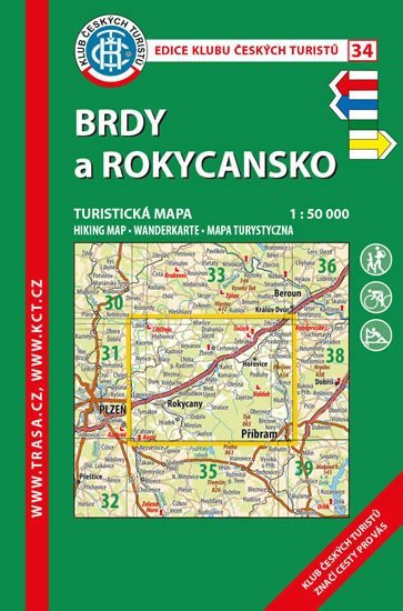Brdy a Rokycansko KČT 34 150T Turistická mapa