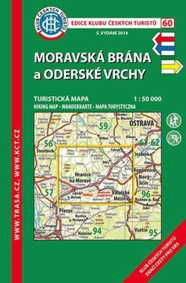 Moravská bránaOderské vrchy KČT 60 150T Turistická mapa