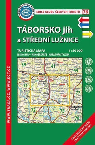Táborsko jih střední Lužnice KČT 76 150T Turistická mapa