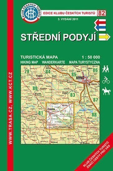 Střední Podyjí KČT 82 150T Turistická mapa