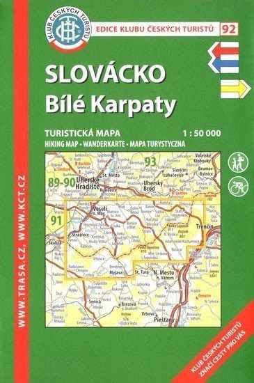 Slovácko-Bílé Karpaty KČT 92 150T Turistická mapa