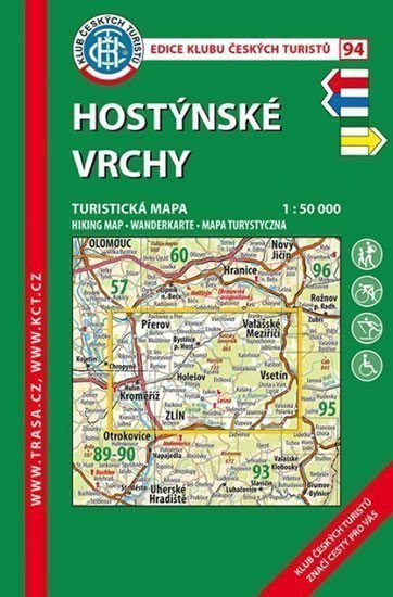Hostýnské vrchy KČT 94 150T Turistická mapa