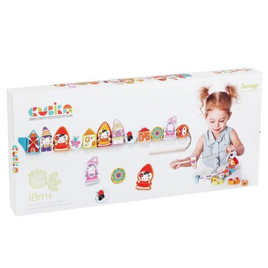 Navlékací trpaslíci navlékací set 13 dřevěných dílů a 8 předloh