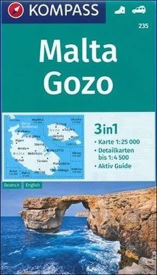 Malta Gozo 125 000 turistická mapa KOMPASS 235