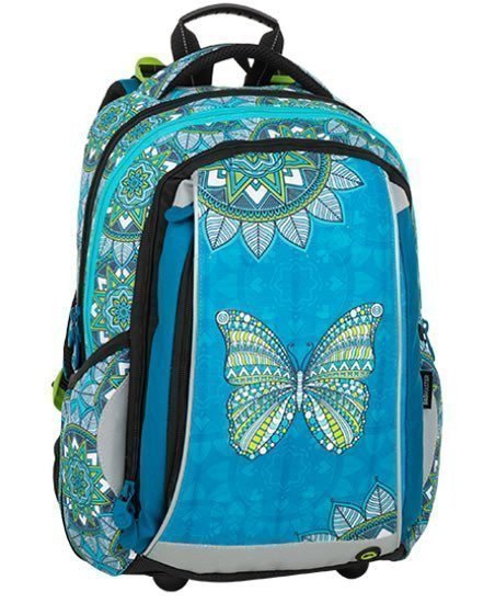 Bagmaster Dívčí školní batoh MERCURY 9 B TURQUOISEWHIT