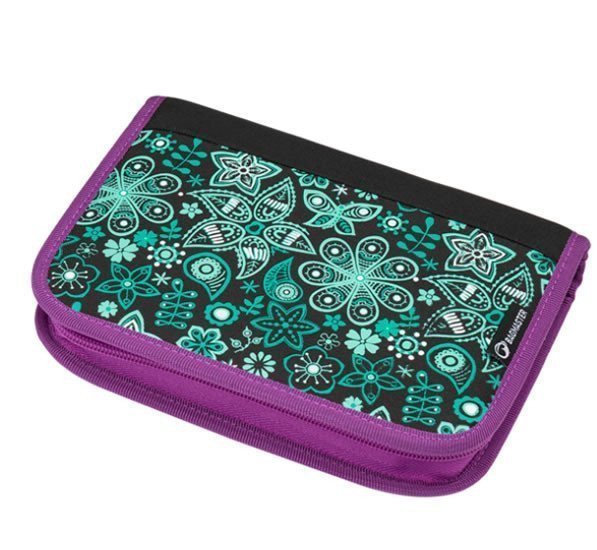 Bagmaster Dívčí školní penál BAGMASTER CASE ALFA 9 B BLACKTURQUOISE