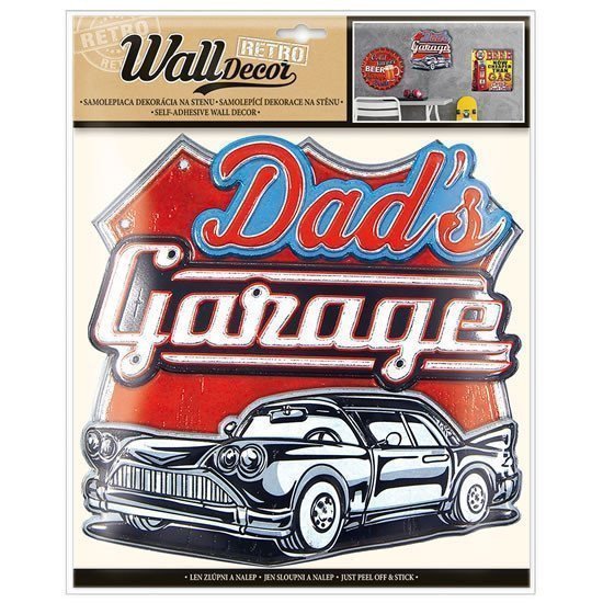 Wall decor Retro Dads Garage - samolepící dekorace 305x38 cm