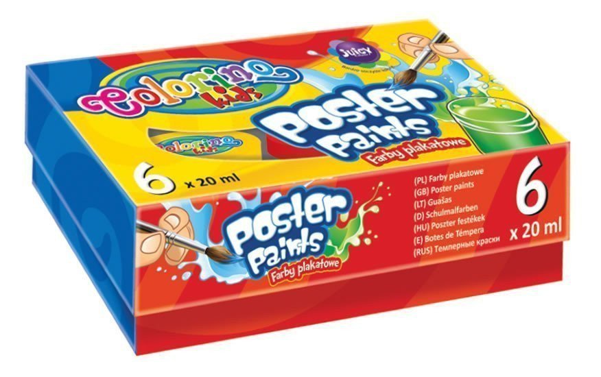 Temperové barvy kelímek 6 barev 20 ml