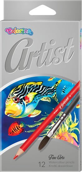 Artist - akvarelové pastelky 12 barev štětec