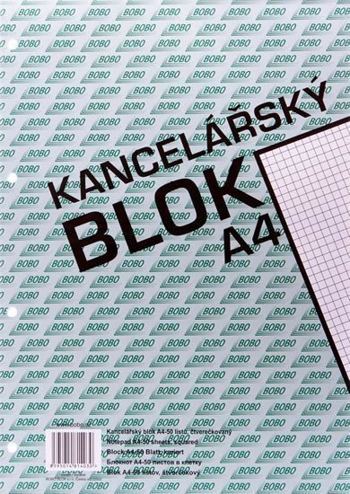 Kancelářský blok A4 čtvereček 50 listů