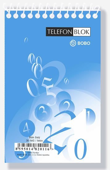 Blok k telefonu s horní spirálou A7 čistý 30 listů