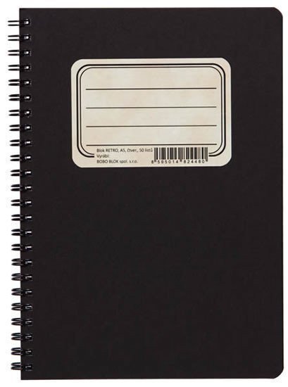 Kroužkový blok RETRO A5 čtvereček 50 listů