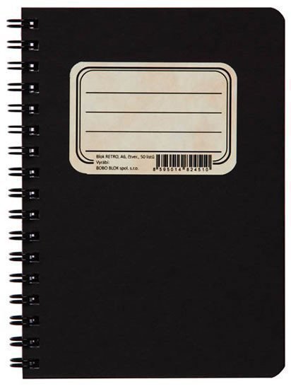 Kroužkový blok RETRO A6 čtvereček 50 listů