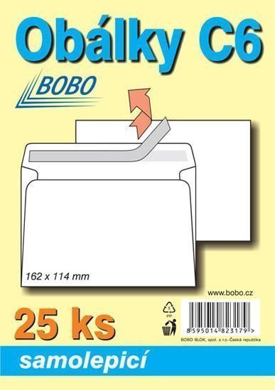 Obálky C6 samolepicí bal 25ks