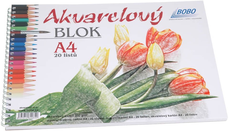 Akvarelový blok A4 čistý 20 listů