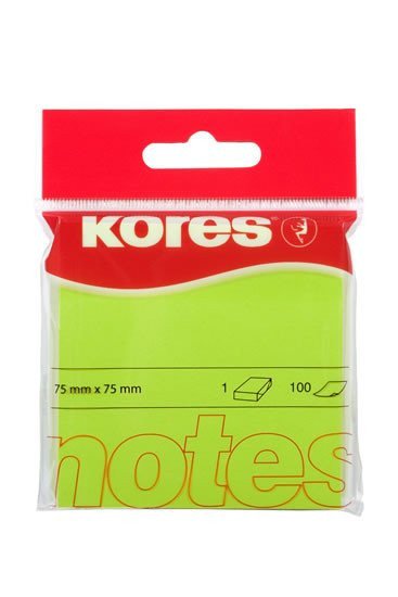 Kores Samolepicí bločky 75x75 - zelené