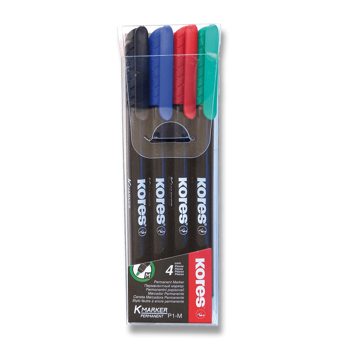Kores K-MARKER Permanentní popisovač tenký hrot M mix 4 barev