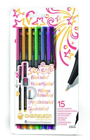 Set Chameleon Fineliner - detailní popisovače 6ks - základní tóny
