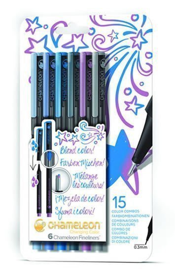 Set Chameleon Fineliner - detailní popisovače 6ks - studené tóny