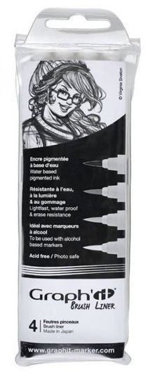 Graphit sada štětcových popisovačů 4ks