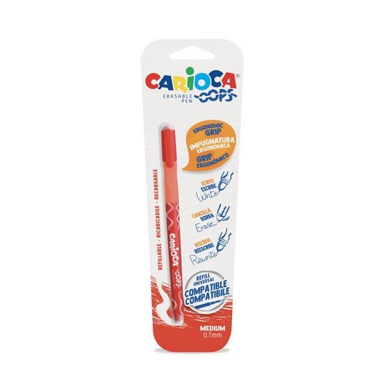 CARIOCA OOPS mazací kuličkové pero - červené
