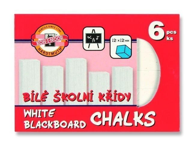 Koh-i-noor křídy školní bílé sada 6 ks