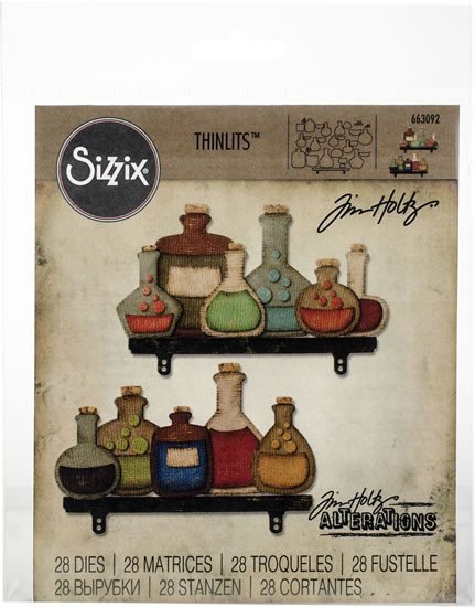 SIZZIX Thinlits vyřezávací kovové šablony - lahve 28 ks
