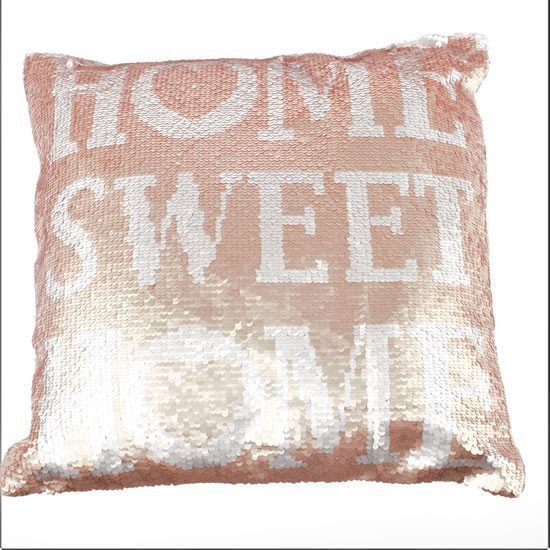 Flitrový polštář s výplní HOME SWEET HOME