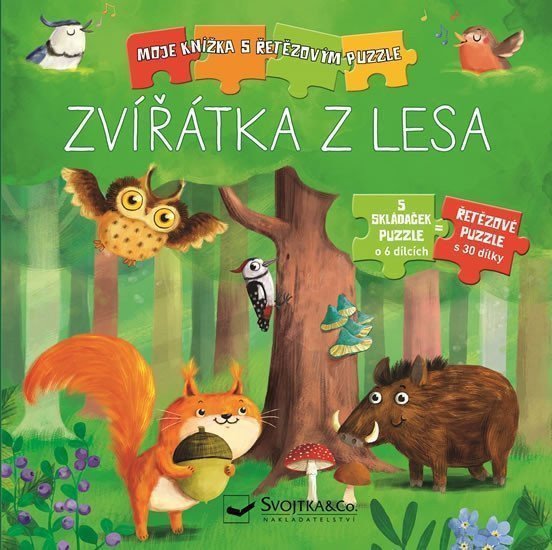 Zvířátka z lesa - Moje knížka s řetězovým puzzle – kolektiv autorů
