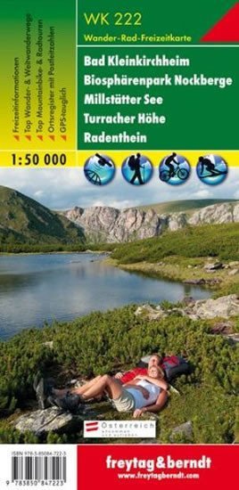 WK 222 Bad Kleinkirchheim biosférická rezervace Nockberge Millstätter See Turracherhöhe Radenthein 150 000 turistická mapa