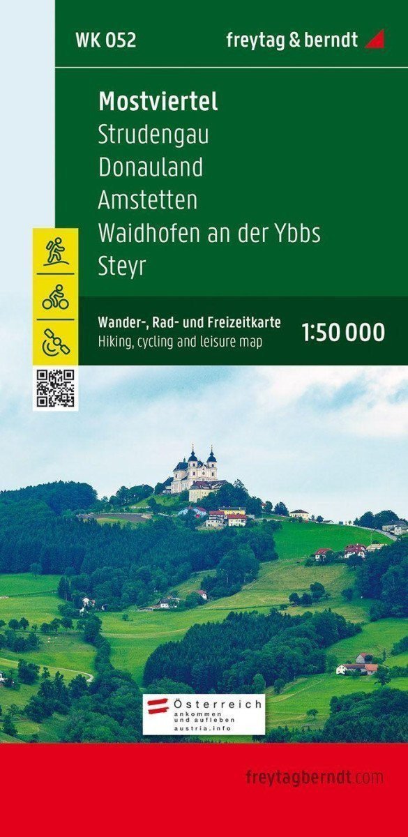 WK 052 Mostviertel Strudengau Donauland Amstetten Waidhofen ad Ybbs Steyr 150 000 turistická mapa