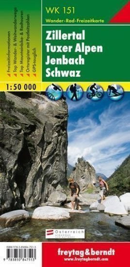 WK 151 Zillertal, Tuxské Alpy, Jenbach, Schwaz 1:50 000 / turistická mapa (2017)