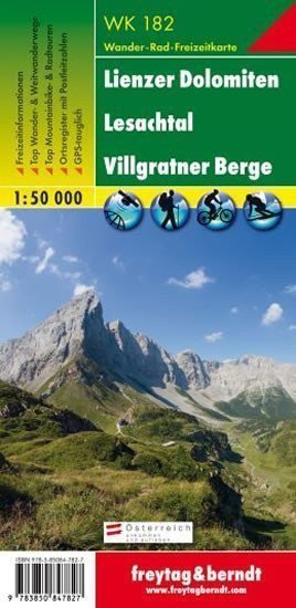 WK 182 Lienz Dolomity - Lesachtal - hory Villgraten 150 000 turistická mapa
