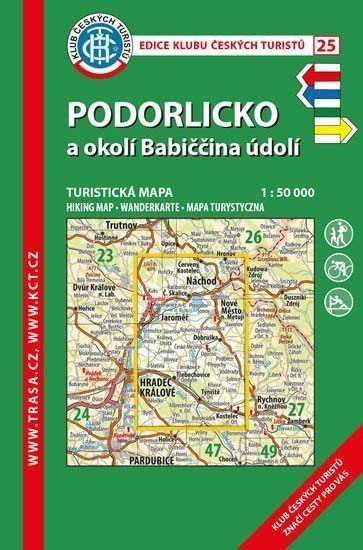 KČT 25 Podorlickoa okolí Babiččina údolí 150 000turistická mapa