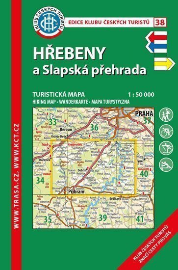 KČT 38 Hřebeny a Slapská přehrada 150 000turistická mapa