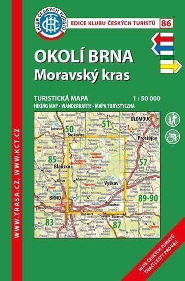KČT 86 Okolí Brna Moravský kras 150 000turistická mapa