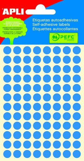 Samolepicí etikety O 8 mm - modré