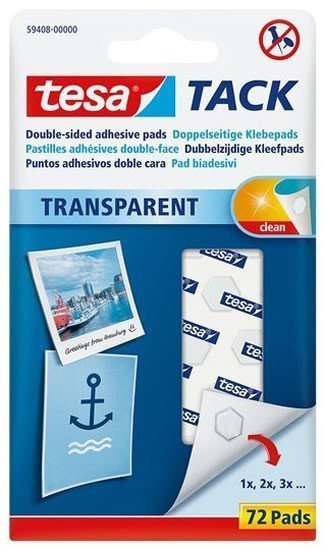 TACK oboustranně lepicí polštářky 72 ks - transparentní