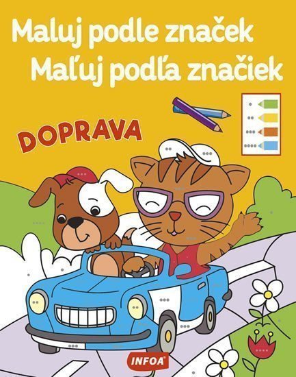Doprava - Maluj podle značek Maľuj podľa značiek