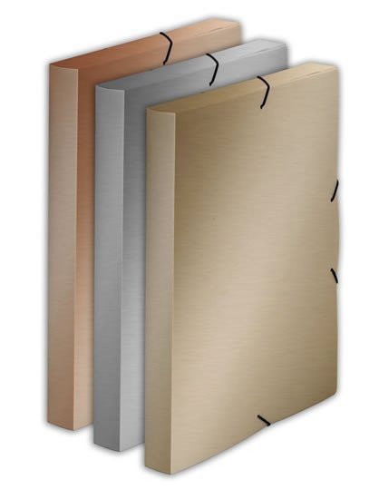 Krabice PP s gumou A4 Metallic stříbrná
