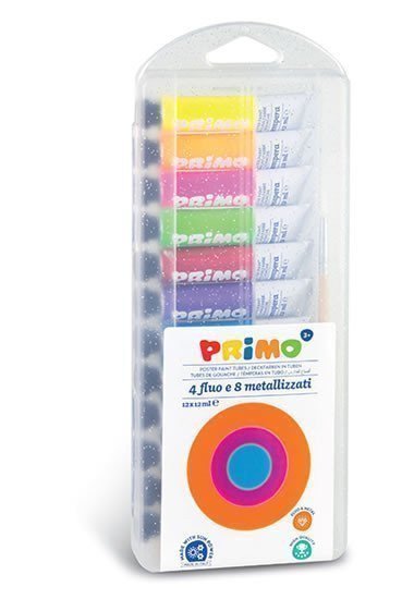 PRIMO temperové barvy metalické fluo 12 x 12 ml