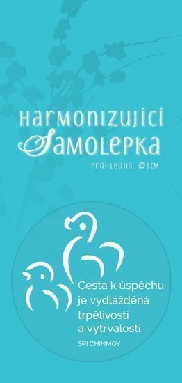Harmonizující samolepka průhledná Cesta k úspěchu je vydlážděná trpělivostí a vytrvalostí průměr 5 cm