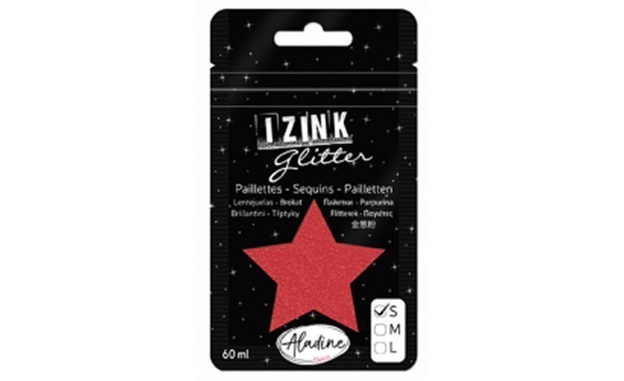 Třpytky IZINK Glitter velikost S - čevená 60 ml